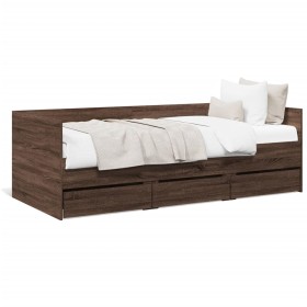 vidaXL Tagesbett Schubladen Braun Eiche-Optik 100x200 cm Holzwerkstoff