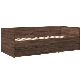 vidaXL Tagesbett Schubladen Braun Eiche-Optik 100x200 cm Holzwerkstoff