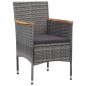 7-tlg. Garten-Essgruppe Poly Rattan Grau 7-tlg. Garten-Essgruppe Poly Rattan Grau