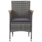 7-tlg. Garten-Essgruppe Poly Rattan Grau 7-tlg. Garten-Essgruppe Poly Rattan Grau