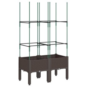 vidaXL Pflanzkübel mit Rankgitter Braun 80x40x142,5 cm PP