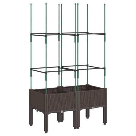 vidaXL Pflanzkübel mit Rankgitter Braun 80x40x142,5 cm PP