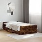 vidaXL Bettgestell mit Schubladen Räuchereiche 100x200cm Holzwerkstoff vidaXL Bettgestell mit Schubladen Räuchereiche 100x200cm Holzwerkstoff