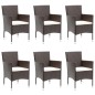 vidaXL 7-tlg. Garten-Essgruppe Poly Rattan Braun vidaXL 7-tlg. Garten-Essgruppe Poly Rattan Braun
