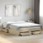 vidaXL Bettgestell mit Schubladen Sonoma-Eiche 150x200cm Holzwerkstoff vidaXL Bettgestell mit Schubladen Sonoma-Eiche 150x200cm Holzwerkstoff