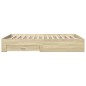 vidaXL Bettgestell mit Schubladen Sonoma-Eiche 150x200cm Holzwerkstoff vidaXL Bettgestell mit Schubladen Sonoma-Eiche 150x200cm Holzwerkstoff