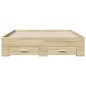 vidaXL Bettgestell mit Schubladen Sonoma-Eiche 120x200cm Holzwerkstoff vidaXL Bettgestell mit Schubladen Sonoma-Eiche 120x200cm Holzwerkstoff
