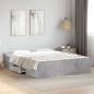 vidaXL Bettgestell mit Schubladen Betongrau 160x200 cm Holzwerkstoff vidaXL Bettgestell mit Schubladen Betongrau 160x200 cm Holzwerkstoff