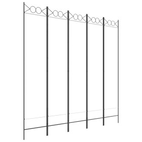 vidaXL 5-tlg. Paravent Weiß 200x200 cm Stoff