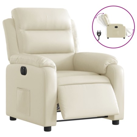 vidaXL Relaxsessel Elektrisch Creme Kunstleder
