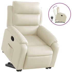 vidaXL Relaxsessel mit Aufstehhilfe Creme Kunstleder