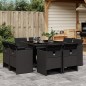 vidaXL 9-tlg. Garten-Essgruppe mit Kissen Schwarz Poly Rattan vidaXL 9-tlg. Garten-Essgruppe mit Kissen Schwarz Poly Rattan