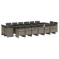 vidaXL 17-tlg. Garten-Essgruppe mit Kissen Grau Poly Rattan vidaXL 17-tlg. Garten-Essgruppe mit Kissen Grau Poly Rattan