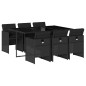 vidaXL 7-tlg. Garten-Essgruppe mit Kissen Schwarz Poly Rattan vidaXL 7-tlg. Garten-Essgruppe mit Kissen Schwarz Poly Rattan