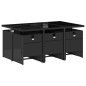 vidaXL 7-tlg. Garten-Essgruppe mit Kissen Schwarz Poly Rattan vidaXL 7-tlg. Garten-Essgruppe mit Kissen Schwarz Poly Rattan