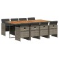 vidaXL 9-tlg. Garten-Essgruppe mit Kissen Grau Poly Rattan vidaXL 9-tlg. Garten-Essgruppe mit Kissen Grau Poly Rattan