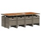 vidaXL 9-tlg. Garten-Essgruppe mit Kissen Grau Poly Rattan vidaXL 9-tlg. Garten-Essgruppe mit Kissen Grau Poly Rattan