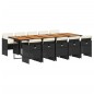 vidaXL 11-tlg. Garten-Essgruppe mit Kissen Schwarz Poly Rattan vidaXL 11-tlg. Garten-Essgruppe mit Kissen Schwarz Poly Rattan