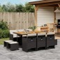 vidaXL 11-tlg. Garten-Essgruppe mit Kissen Schwarz Poly Rattan vidaXL 11-tlg. Garten-Essgruppe mit Kissen Schwarz Poly Rattan