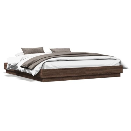 vidaXL Bettgestell Braun Eichen-Optik 180x200 cm Holzwerkstoff