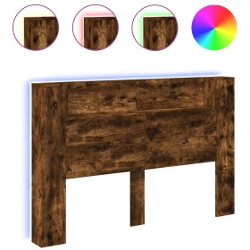 vidaXL LED-Kopfteil mit Ablage Räuchereiche 160x16,5x103,5 cm