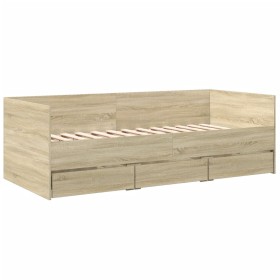 vidaXL Tagesbett mit Schubladen Sonoma-Eiche 90x190 cm Holzwerkstoff