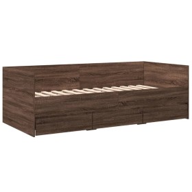 vidaXL Tagesbett Schubladen Braun Eiche-Optik 75x190 cm Holzwerkstoff