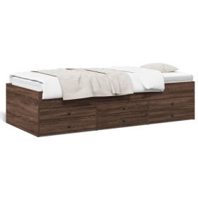 vidaXL Tagesbett Schubladen Braun Eiche-Optik 100x200 cm Holzwerkstoff