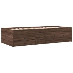 vidaXL Tagesbett Schubladen Braun Eiche-Optik 100x200 cm Holzwerkstoff