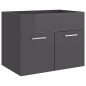 Waschbeckenunterschrank mit Einbaubecken Hochglanz-Grau Waschbeckenunterschrank mit Einbaubecken Hochglanz-Grau