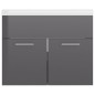 Waschbeckenunterschrank mit Einbaubecken Hochglanz-Grau Waschbeckenunterschrank mit Einbaubecken Hochglanz-Grau