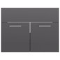 Waschbeckenunterschrank mit Einbaubecken Hochglanz-Grau Waschbeckenunterschrank mit Einbaubecken Hochglanz-Grau