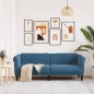 vidaXL Sofa 3-Sitzer Blau Samt vidaXL Sofa 3-Sitzer Blau Samt