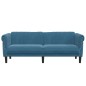 vidaXL Sofa 3-Sitzer Blau Samt vidaXL Sofa 3-Sitzer Blau Samt