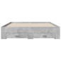 vidaXL Bettgestell mit Schubladen Betongrau 150x200 cm Holzwerkstoff vidaXL Bettgestell mit Schubladen Betongrau 150x200 cm Holzwerkstoff
