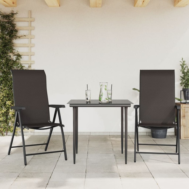 vidaXL Gartenstühle 2 Stk. Klappbar Schwarz Kaffeebraun Poly Rattan vidaXL Gartenstühle 2 Stk. Klappbar Schwarz Kaffeebraun Poly Rattan