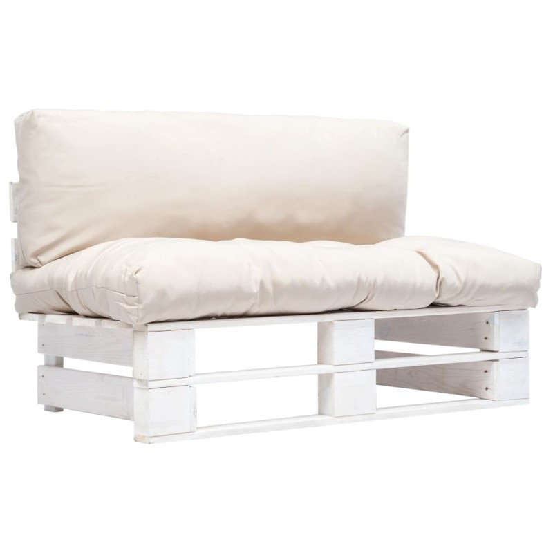 vidaXL Outdoor-Sofa Paletten mit Kissen in Sandfarben Kiefernholz vidaXL Outdoor-Sofa Paletten mit Kissen in Sandfarben Kiefernholz