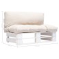 vidaXL Outdoor-Sofa Paletten mit Kissen in Sandfarben Kiefernholz vidaXL Outdoor-Sofa Paletten mit Kissen in Sandfarben Kiefernholz