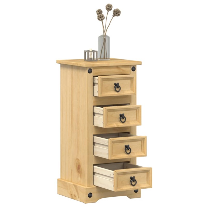 vidaXL Nachttisch Corona 35x32,5x74 cm Massivholz Kiefer vidaXL Nachttisch Corona 35x32,5x74 cm Massivholz Kiefer