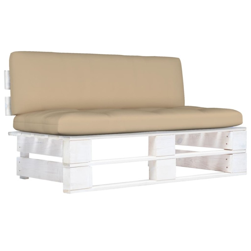 vidaXL Outdoor-Mittelsofa Paletten Kiefernholz Imprägniert Weiß vidaXL Outdoor-Mittelsofa Paletten Kiefernholz Imprägniert Weiß