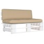 vidaXL Outdoor-Mittelsofa Paletten Kiefernholz Imprägniert Weiß vidaXL Outdoor-Mittelsofa Paletten Kiefernholz Imprägniert Weiß