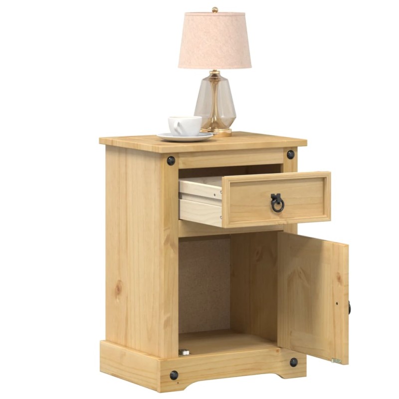 vidaXL Nachttisch Corona 45x35x64 cm Massivholz Kiefer vidaXL Nachttisch Corona 45x35x64 cm Massivholz Kiefer