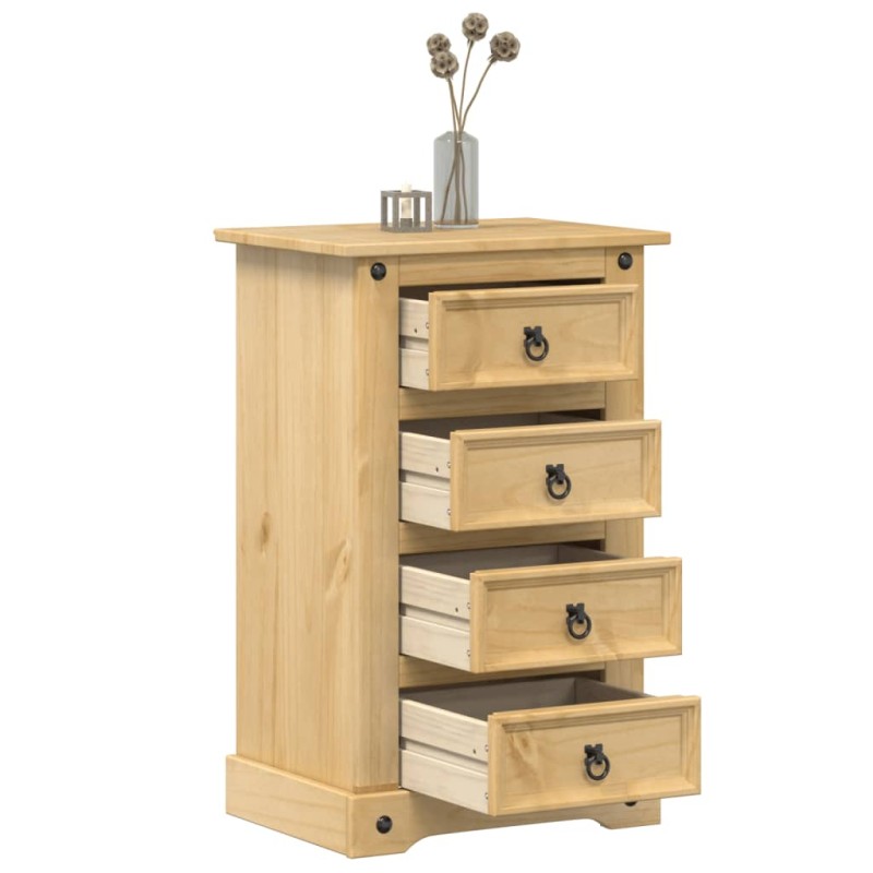 vidaXL Nachttisch Corona 53x39x84 cm Massivholz Kiefer vidaXL Nachttisch Corona 53x39x84 cm Massivholz Kiefer