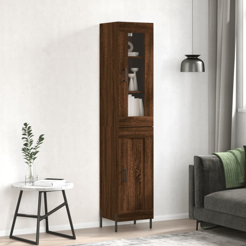 Highboard Braun Eichen-Optik 34,5x34x180 cm Holzwerkstoff Highboard Braun Eichen-Optik 34,5x34x180 cm Holzwerkstoff
