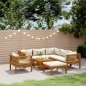 vidaXL 8-tlg. Garten-Lounge-Set mit Creme Kissen Massivholz Akazie vidaXL 8-tlg. Garten-Lounge-Set mit Creme Kissen Massivholz Akazie