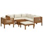 vidaXL 8-tlg. Garten-Lounge-Set mit Creme Kissen Massivholz Akazie vidaXL 8-tlg. Garten-Lounge-Set mit Creme Kissen Massivholz Akazie