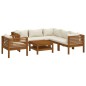 vidaXL 7-tlg. Garten-Lounge-Set mit Creme Kissen Massivholz Akazie vidaXL 7-tlg. Garten-Lounge-Set mit Creme Kissen Massivholz Akazie