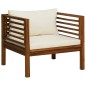 vidaXL 7-tlg. Garten-Lounge-Set mit Creme Kissen Massivholz Akazie vidaXL 7-tlg. Garten-Lounge-Set mit Creme Kissen Massivholz Akazie