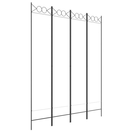 vidaXL 4-tlg. Paravent Weiß 160x200 cm Stoff
