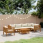 vidaXL 7-tlg. Garten-Lounge-Set mit Creme Kissen Massivholz Akazie vidaXL 7-tlg. Garten-Lounge-Set mit Creme Kissen Massivholz Akazie